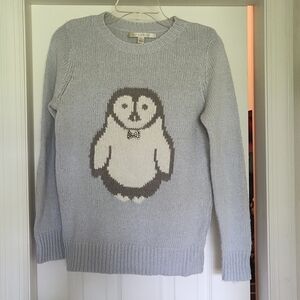 Lauren Conrad Blue Penguin Sweater Holiday Winter Twee